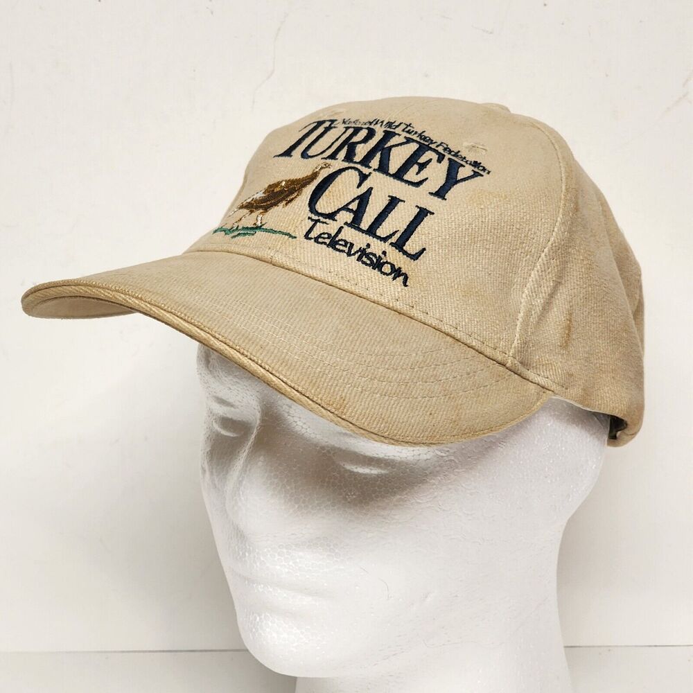NWTF Turkey Call Television Advertising Strapback Hat by Empire Beige Cap Brim